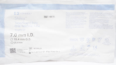 Covidien 18870 Shiley TaperGuard Oral Tracheal Tube 7.0ID x 10.4OD x 25.4mm (x)